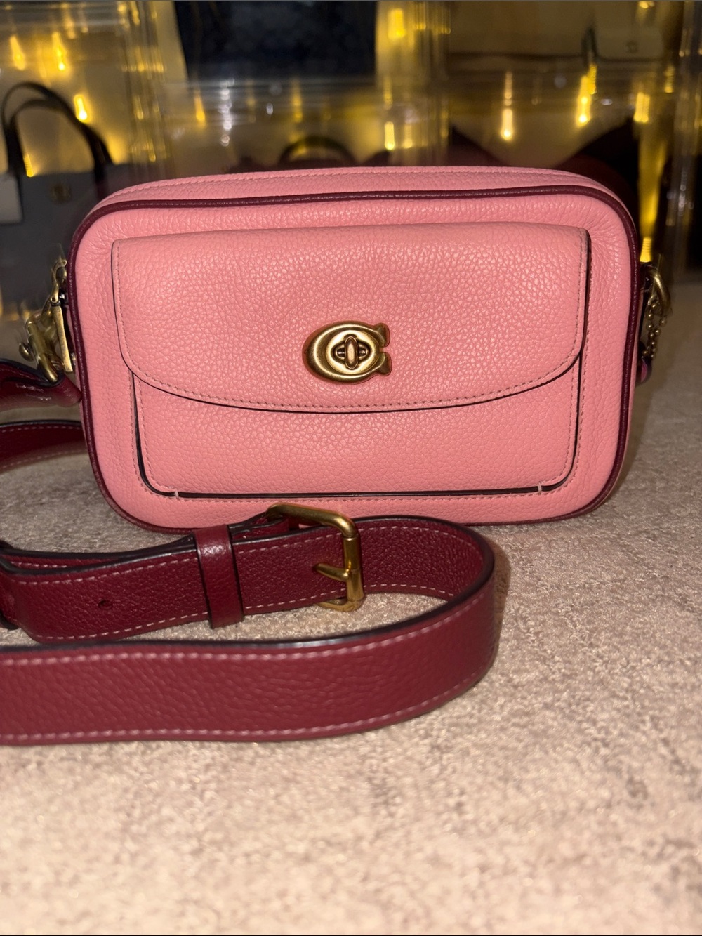 Coach Willow camera bag in candy pink